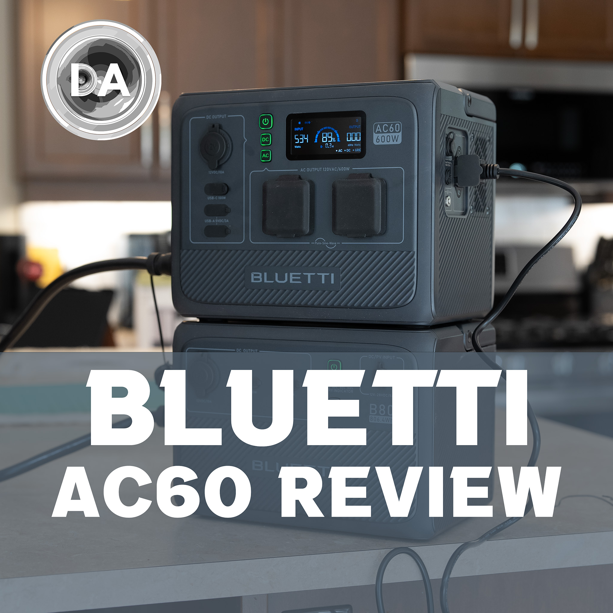 BLUETTI Portable Power Station AC60, 403Wh LiFePO4 Battery Backup w/ 2 600W  (1200W Surge) AC Outlets, 1 Hour Fast Charge, Dustproof and Water